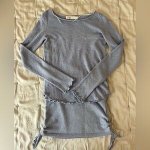 NWOT Free People Cabo Sweater Skirt Set - Blue Heron XS